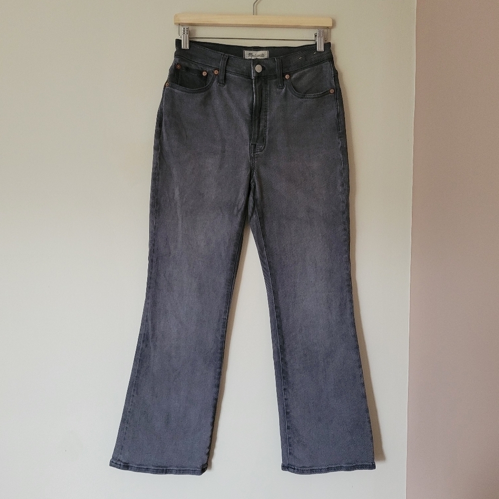 Madewell Perfect Vintage Flare Crop Jeans Grey Denim Size 27 - Picture 3 of 10